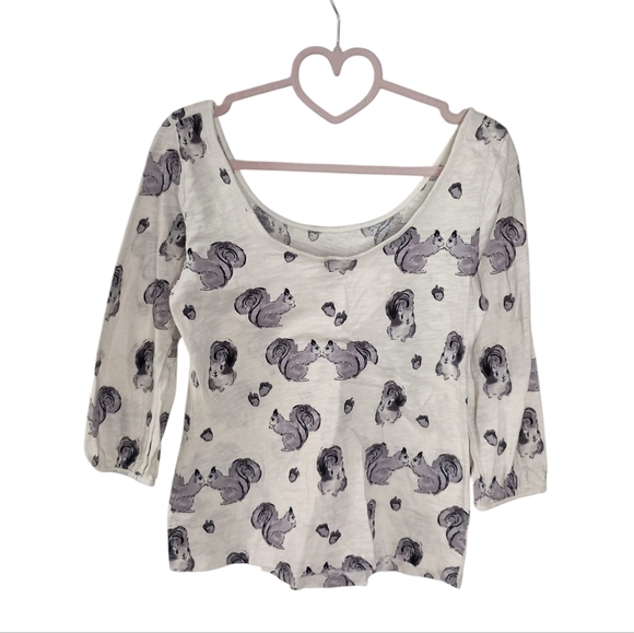 Anthropologie Postmark Squarrel Print Top in XS - Picture 4 of 7